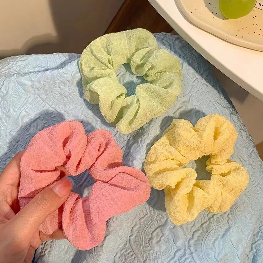 4-7pcs/set Candy Color Hair Scrunchies for Women Girls Cute Elastic Hair Ties Bands Headband Rubber Bands Hair Accessories