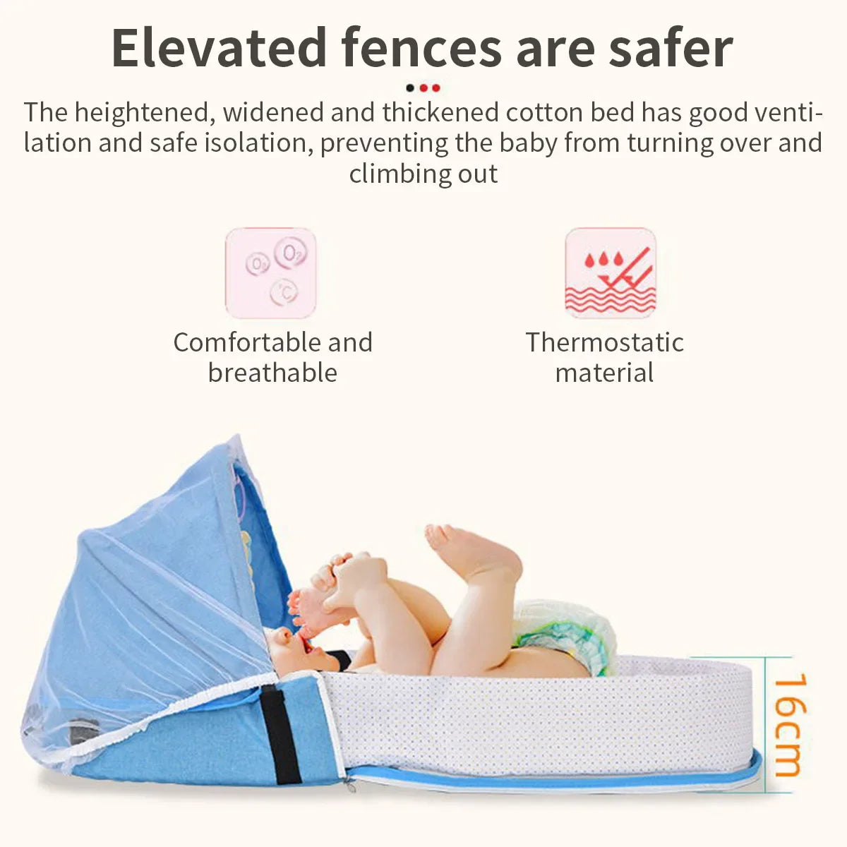 Baby Travel Bed Newborns Sleeping Nest with Net Foldable Baby Nest Mosquito Bassinet Infant Sleeping Bag Newborns Cradle Cribs