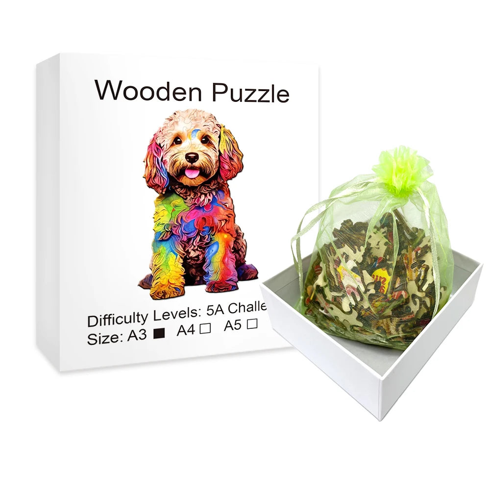 Jigsaw Puzzle Mysterious Animal Puzzles  Dog Puzzles Gift for Adult Kids Educational Fabulous Gift Interactive Games Wooden Toys