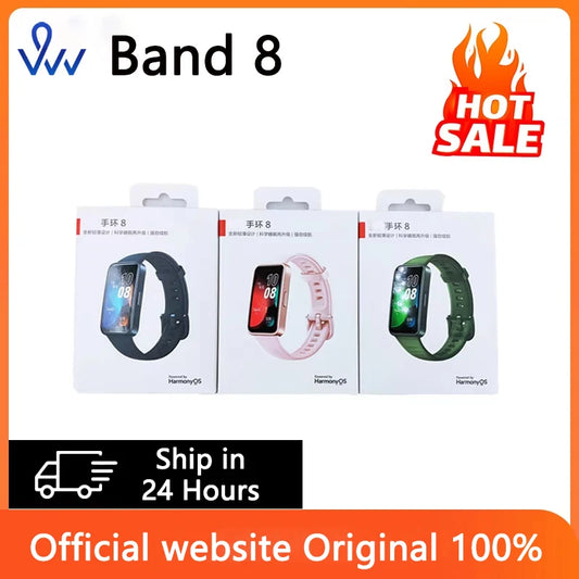 New Original HUAWEI Band 8 Smart Band All-day Blood Oxygen 1.47'' AMOLED Screen Heart Rate Smartband 2 Weeks Battery Life