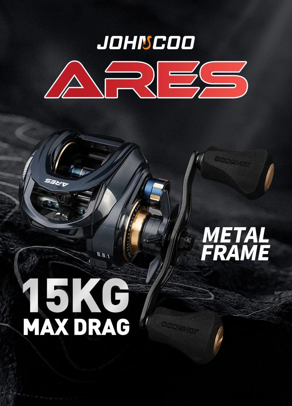 Baitcasting Reel Metal Body 15KG Max Drag 7+1 Bearings Aluminum Frame Freshwater Saltwater Fishing Reel