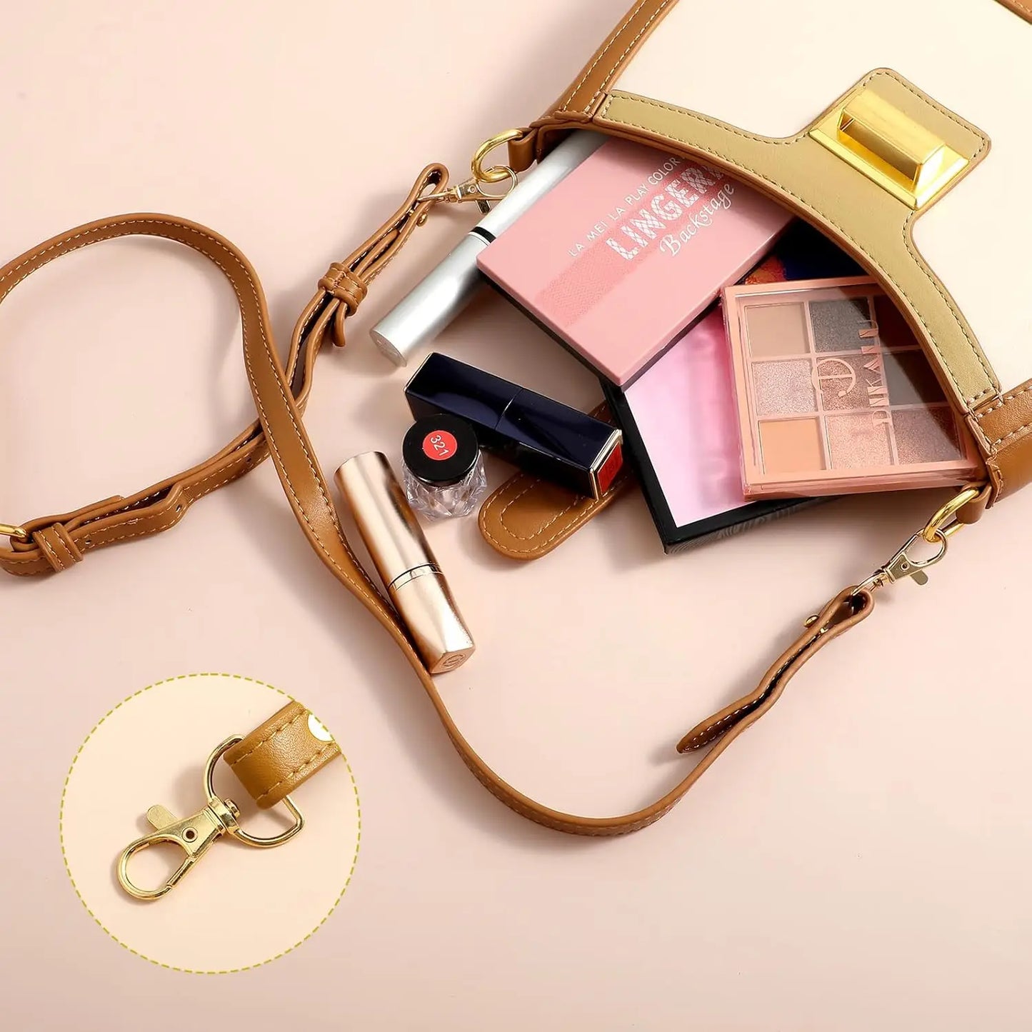 10pcs Swivel Clasps Snap Hooks Metal D Ring Key Chain Clip Hooks Lobster Key Chain DIY Making Accessories for Purse Handbag