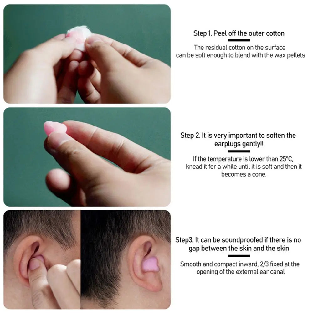 2/4/6/12/20PCS Gift Soft Wax Cotton Earplugs Wax Kneadable Ear Plugs Airplane Sound Insulation Noise Reduction Ear Plug Unisex