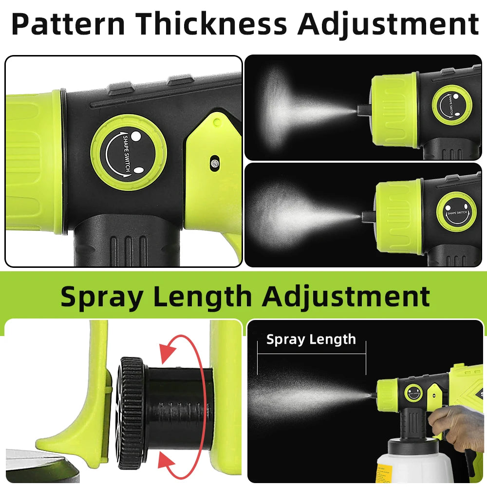 200W Cordless HVLP Paint Sprayer for Ryobi 18V ONE+, 4 Nozzles, 3 Patterns, 1000ML Container, Handheld Spray Gun (No Battery)