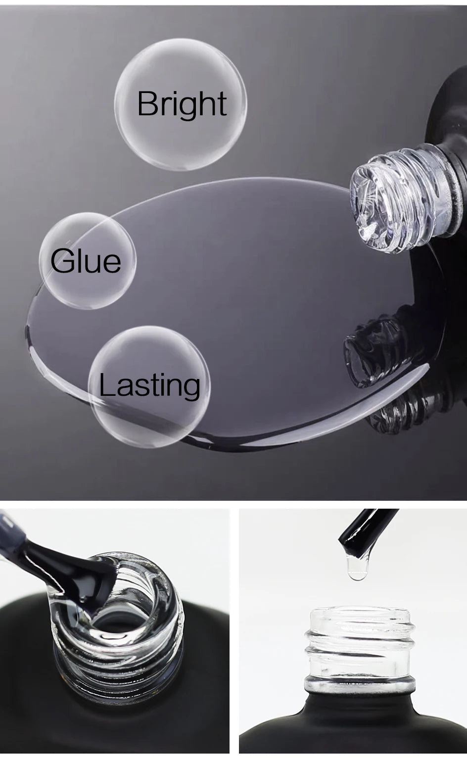 NAILCO 15ml Hema Free TPO Free Top Coat And Base Coat Art Design Gel Nail Polish Top Base Coat UV LED Soak Off Gel Nail Varnish