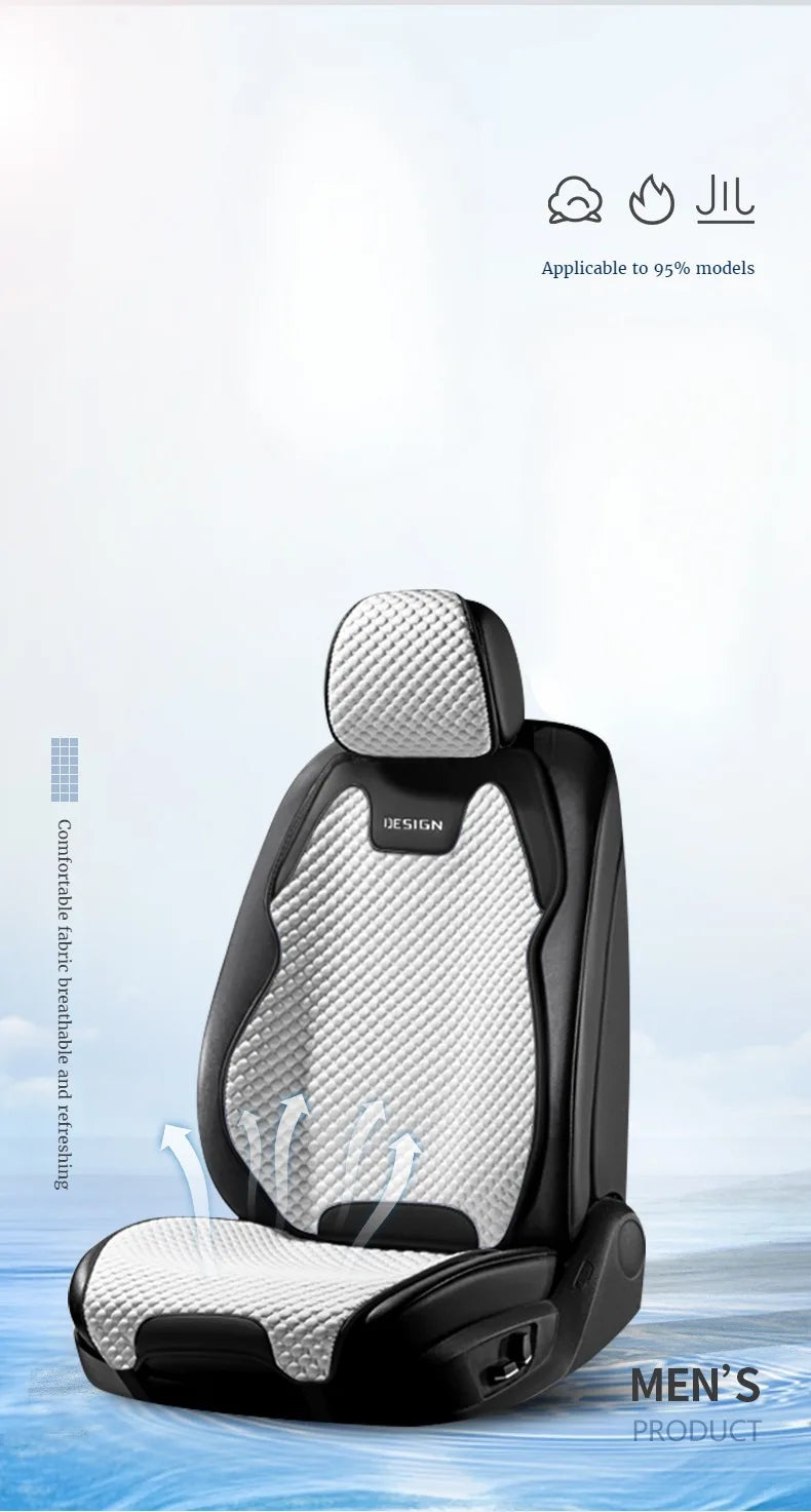 Ice Silk Car Seat Cushion Ventilation Comfortable, Durable Four Seasons Universal Split Single Car Front Seat Cover