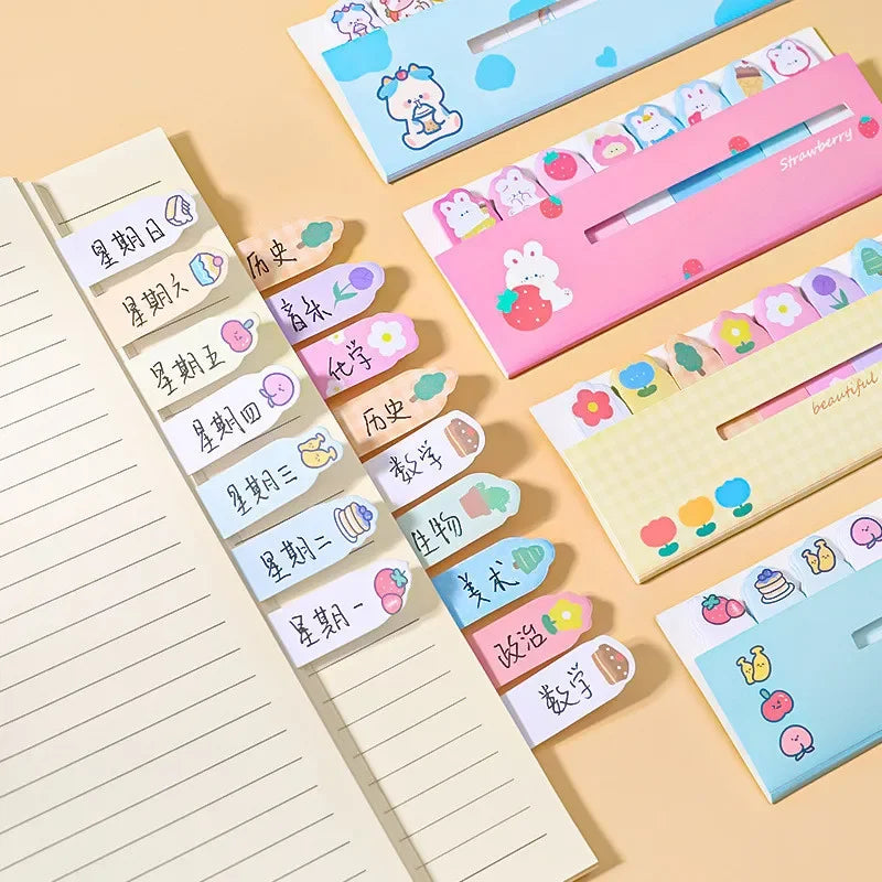 Creative Cute Cartoon Animal Index Stickers Stationery Notebook High Appearance Convenience Stickers Student Supplies