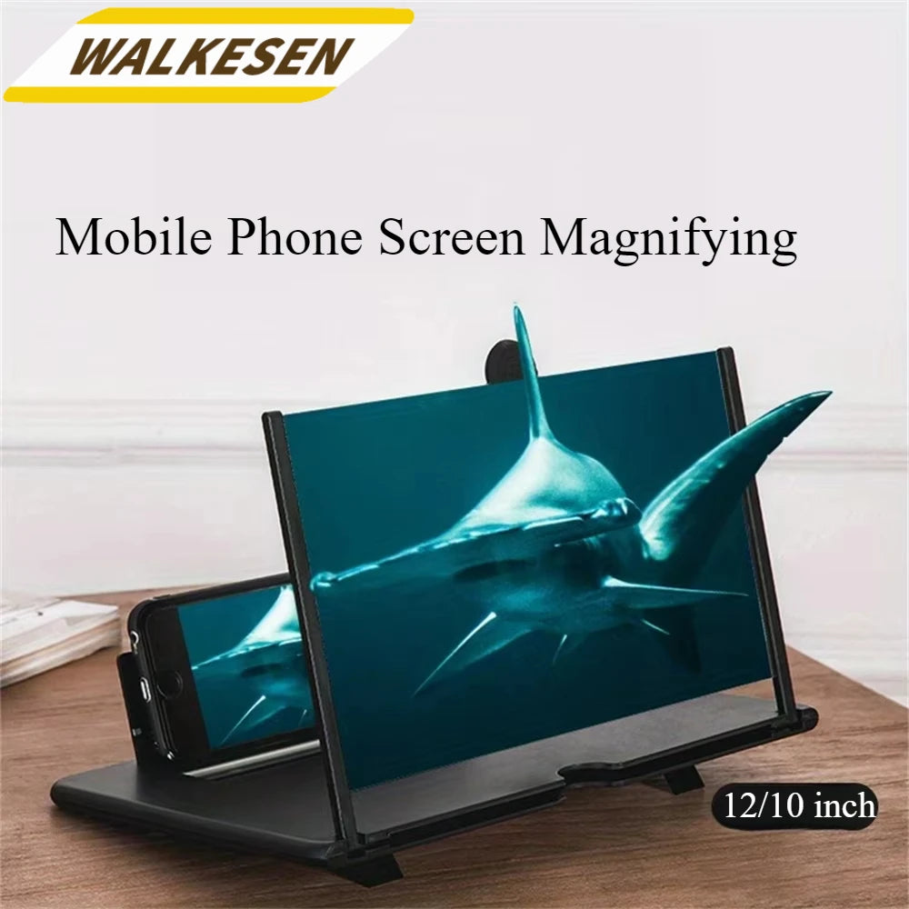 2025 Newest 12/10 inch HD Mobile Phone Screen Video Magnifier 3D Screen Amplifier For Phone Holder Enlarged Screen Phone Stand