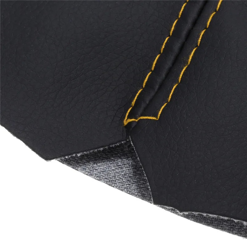 Hot 16mmUniversal Car Gear Shift Collars Carbon Fiber Auto Car Manual Stick Shifter Knob Gear Shift Boot Cover Gaiter PU Leather