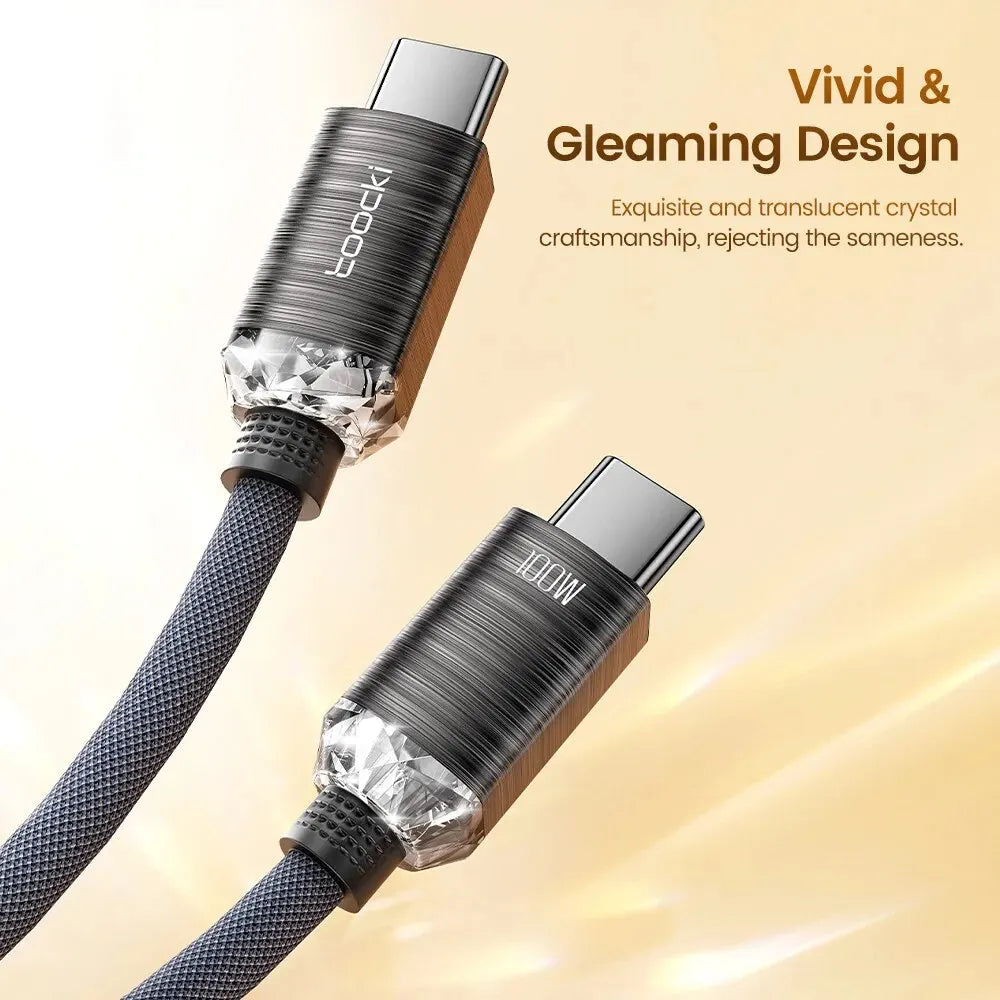 Toocki USB Type C to Type C Cable 100W Fast Charging for iPhone 15 Pro Max MacBook Samsung Galaxy Huawei Xiaomi Oneplus POCO