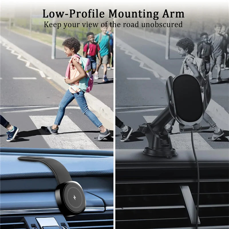 Magnetic Car Wireless Charger Fast Charging Car Phone Holder Center Control Screen Dashboard for iPhone 15 14 13 12 Pro Max Mini