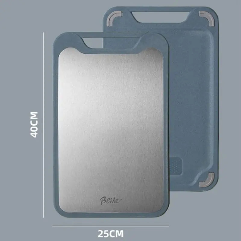 Double-sided Multifunctional Cutting Board Vegetables And Meat Chopping Cutting Board Two Sides Stainless Steel Plastic