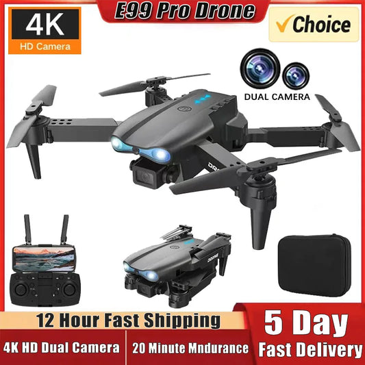 New E99Pro RC Drone 4K Professinal With Wide Angle Dual HD Camera Foldable RC Helicopter 5G WIFI FPV Height Hold Apron Sell