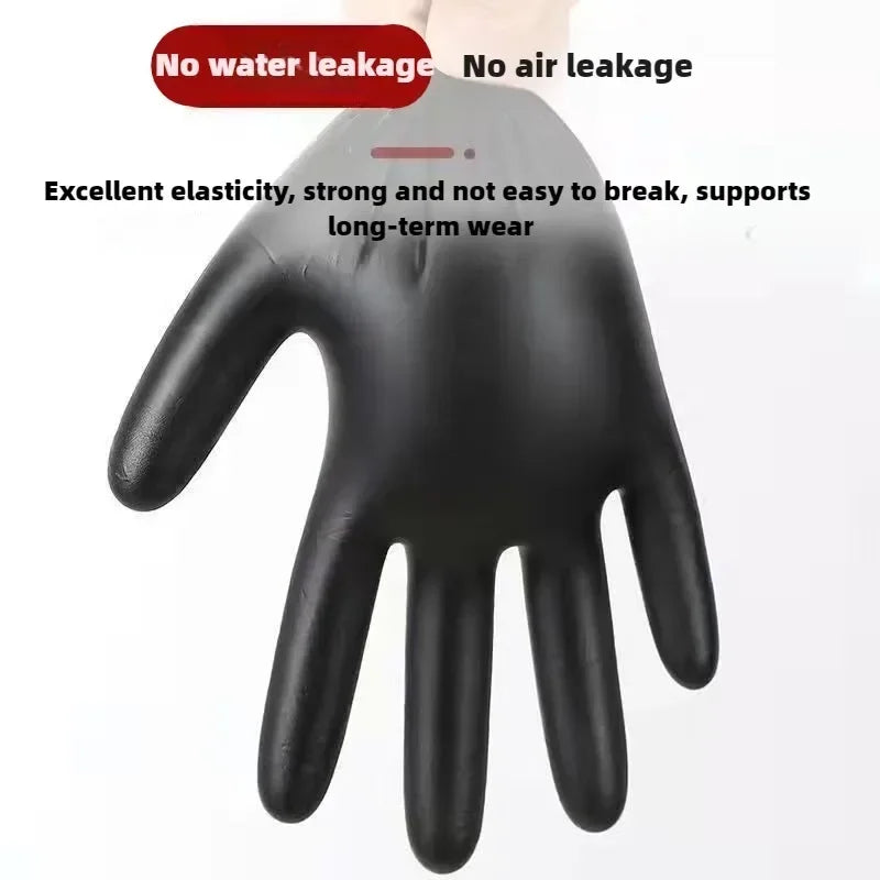 Black Disposable Nitrile Gloves Latex & Powder Free for Tattooing Manicures Salon Cleaning Disposable Apparel