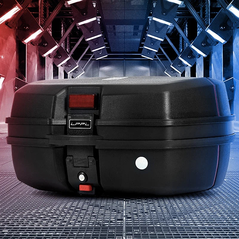 45L Motorcycle Tour Tail Box Motorcycle Luggage Box Top Case with 2 Keys Multifunctional  for Luggage Storage