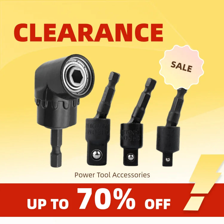 Clearance_Right Angle Drill Attachment Impact Grade Power Hand Tool Driver Rotatable Socket Adapter Extension Set Screwdriver Ho