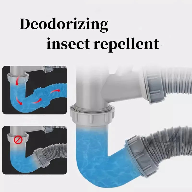 Sink Drain Pipe Adapter Y Shaped Basin Sewer Branch Connector Overflow Tube Thread Hose Joint for Kitchen Bathroom Accessories