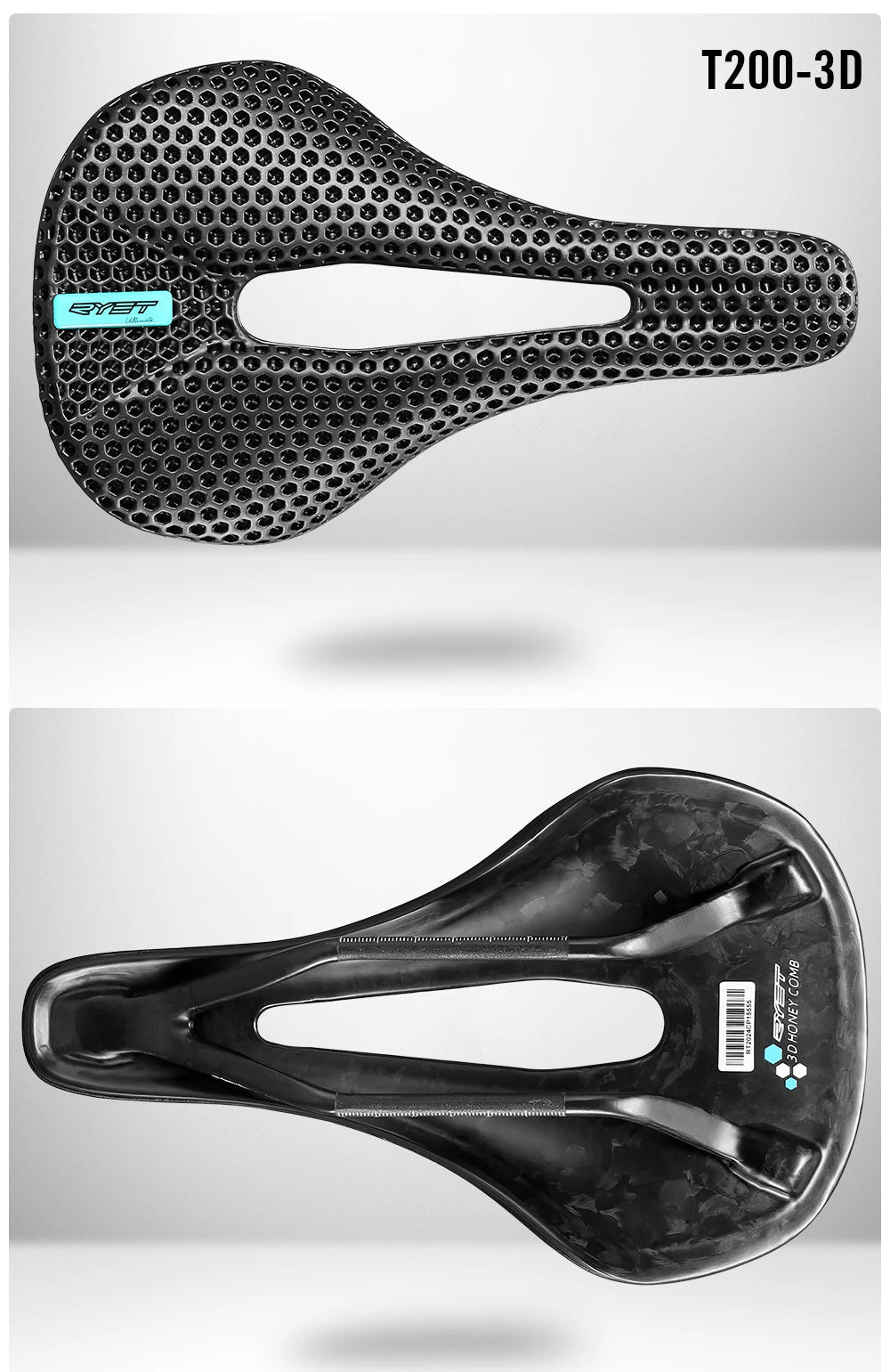 RYET 3D Printed Bike Carbon Saddle 140mm 143mm Super Light Road MTB Racing 3D/EVA  Saddles Bicycle Cushion Cycling Seating Part