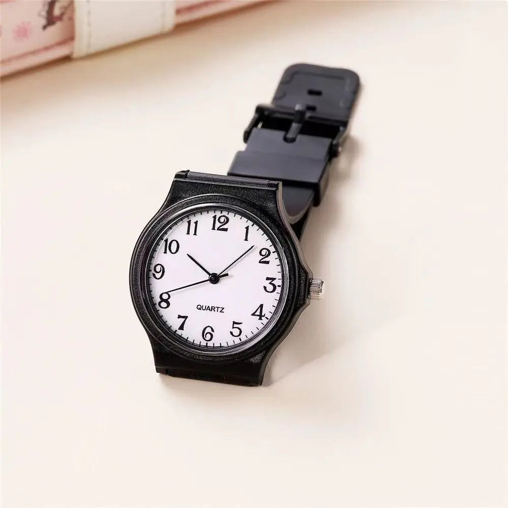 YIKAZE Exam Watch Silicone Strap Simple Women Watch Student Ladies Quartz Wristwatch Waterproof Round Small Dial for Women