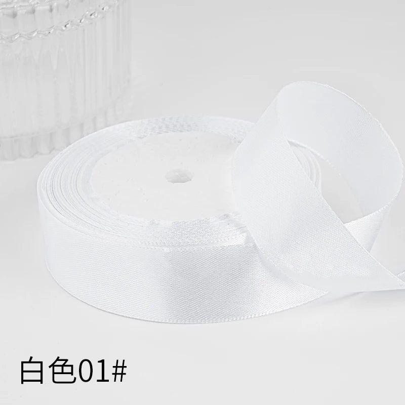 25yards/roll 1inch Satin Ribbon DIY Handmade Crafts Gift Box Flower Cake Decoration Wedding Birthday Party Festival Supplies