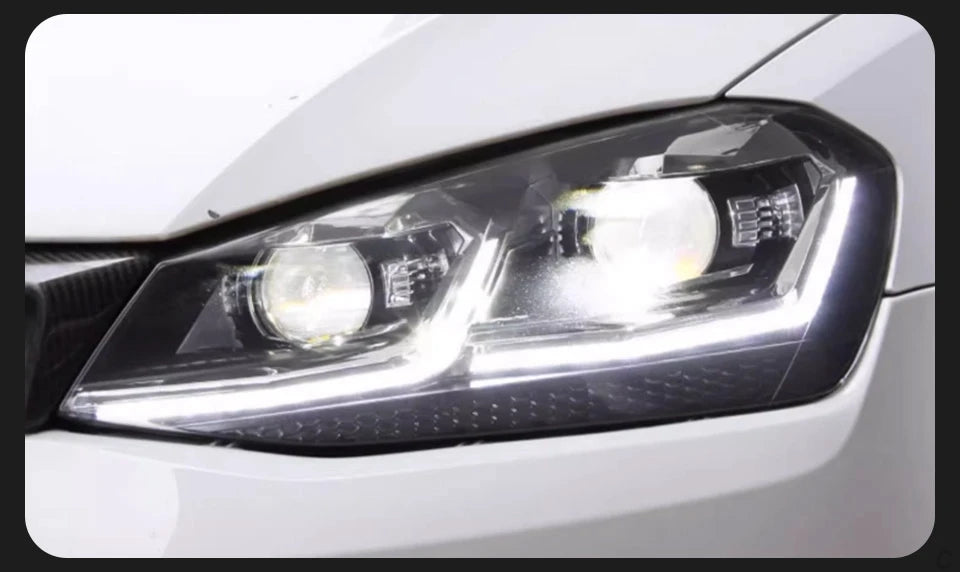 AKD 2 PCS For Golf 7 2013-2017 MK7 Upgrade 7.5 Design LED Auto Headlights Assembly DRL Bifocal Lens Lamp Accessories