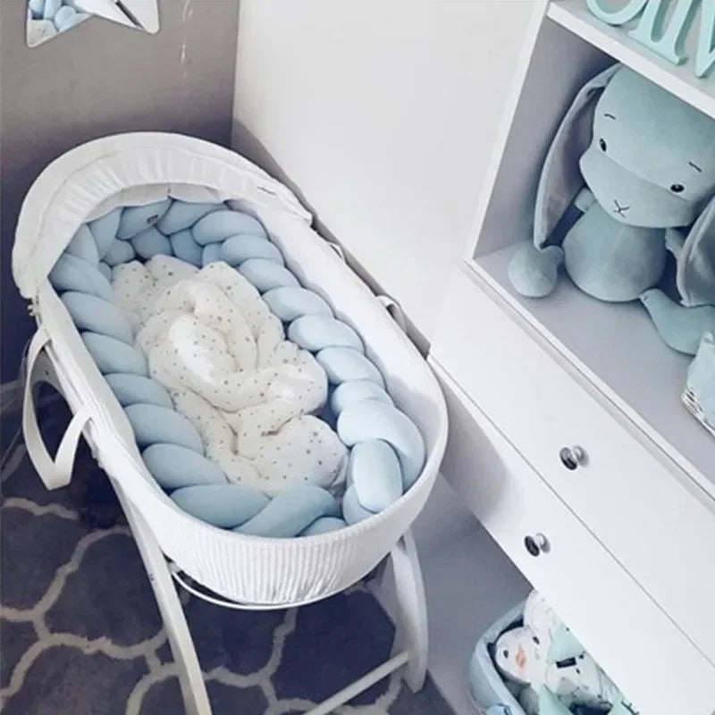 200CM Three-strand Bed Fence Anti-collision Rail Hand-woven Newborn Crib Safety Cushion