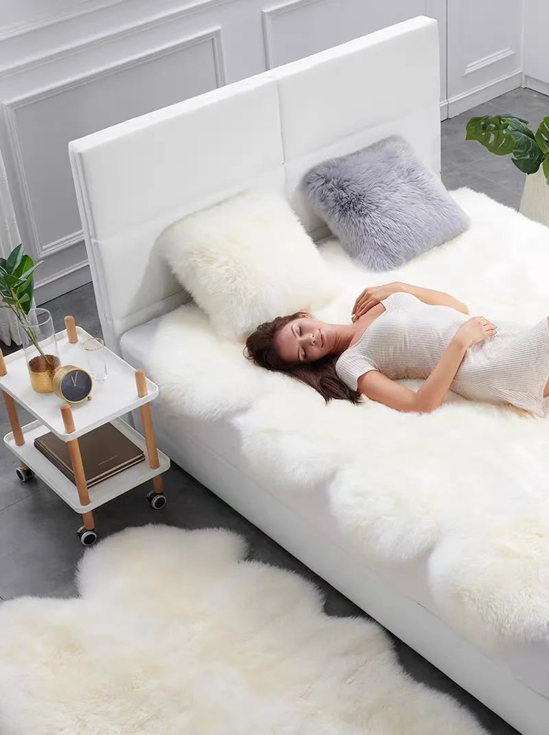 Natural Australia White Wool Comforters Real Sheepskin Mattress Bedroom Blankets For Bedding 2022 Winter