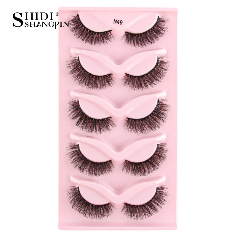 3/5 Pairs Cat Eye False Lashes Natural Short Fluffy Eyelashes Wispy Half False Eyelashes Eye End Extension Faux Mink Makeup