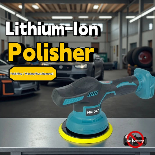 MIGOAT Cordless Car Polisher, 4500RPM Dual-Action Buffer, Auto Detailing Waxing Tool with Soft Pad, For Makita 18V-21V Battery