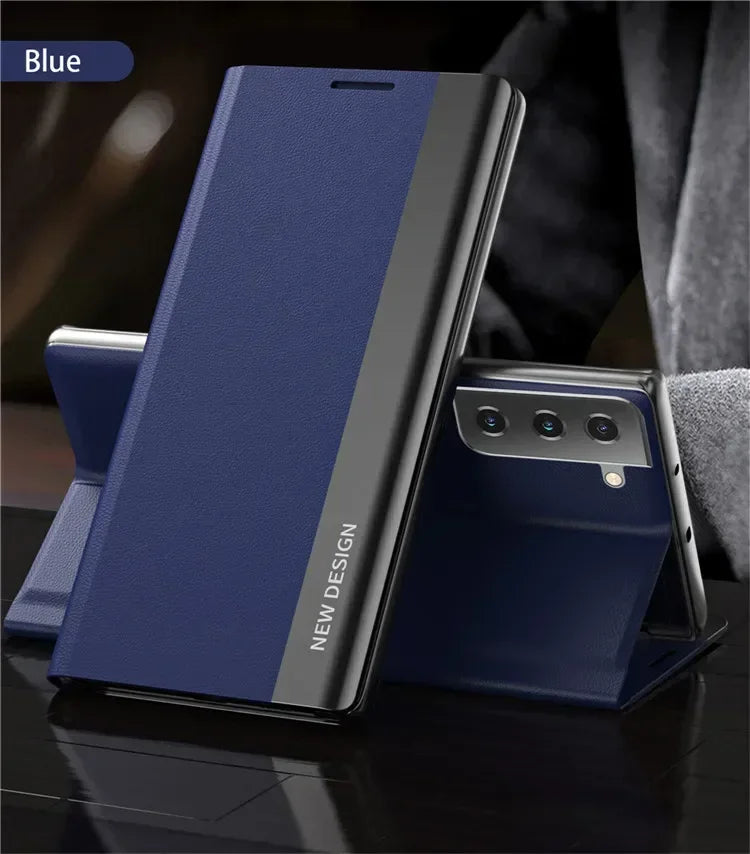 Luxury Leather Flip Case For Samsung Galaxy S25 Edge S24 S23 S22 S21 S20 Ultra S10 Plus S23 S21 S24 FE Note 20 Ultra Stand Cover