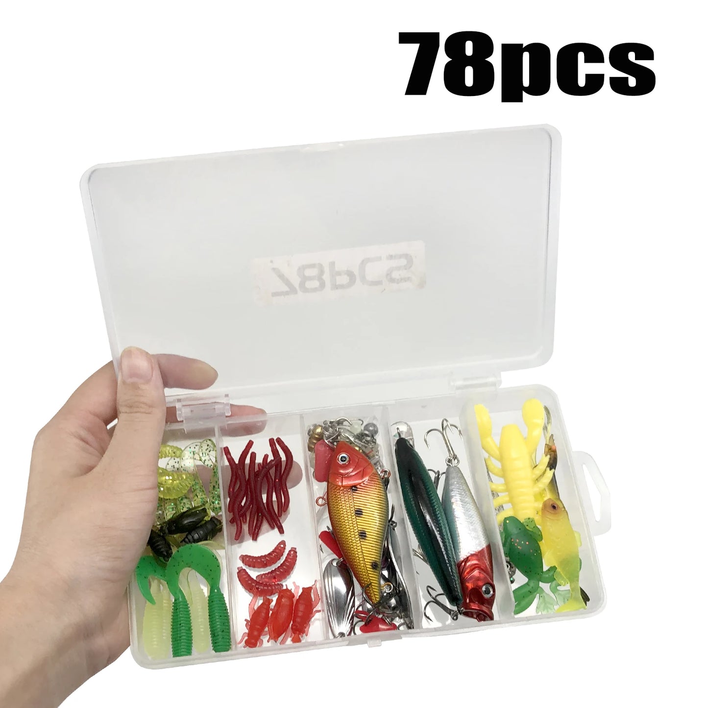 78/122/284pcs Fishing Lures Kit for Topwater Bait Rigs Tackle Kit for Bass Trout Salmon Fishing Accessories