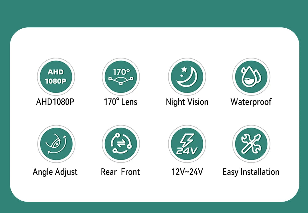 CVBS to AHD 1920x1080P or 720P Car Rear View Camera 170° Fisheye Golden Lens Full HD Night Vision Vehicle Reversing