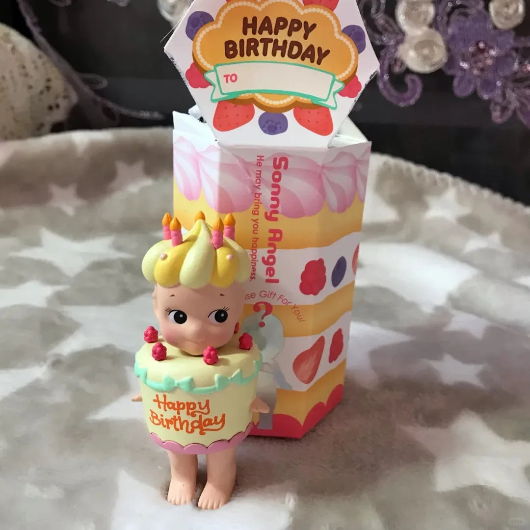 Sonny Angel Birthday Cake Series Blind Box Lying Down Angel Series Anime Figures Kawaii Cartoon Surprise Box Toys For Kids Gifts