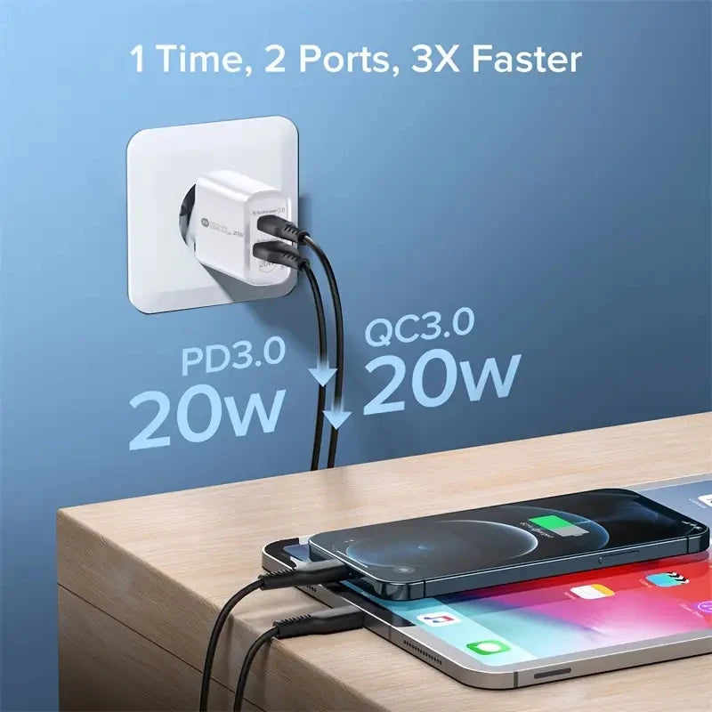 PD 20W Charger USB Type C Charger Phone Charger Fast Charging For iPhone 14 Xiaomi Samsung Quick Charge 3.0 USB C Power Adapter