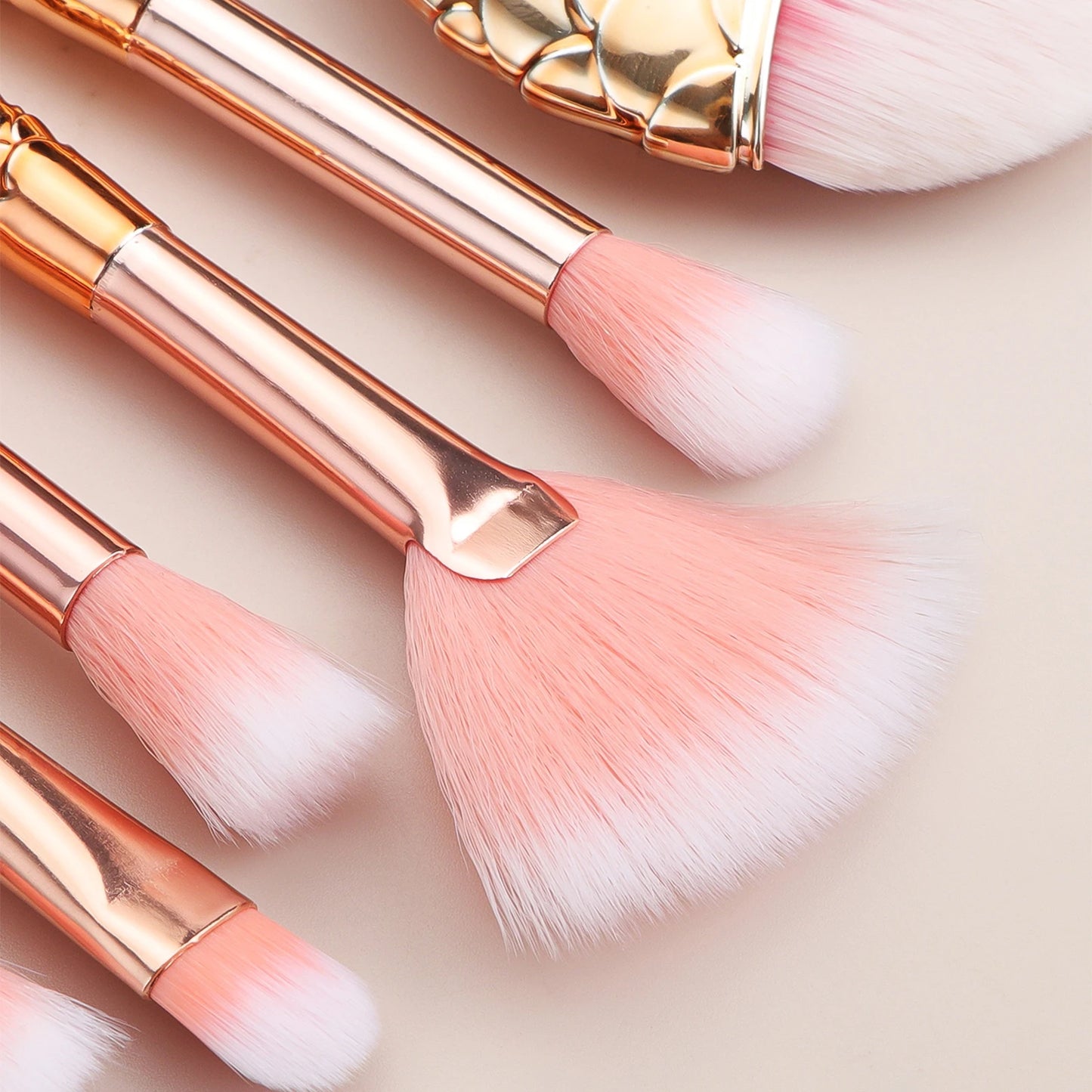 11 pcs mermaid makeup brushes, fish tail makeup brush set, beauty tools