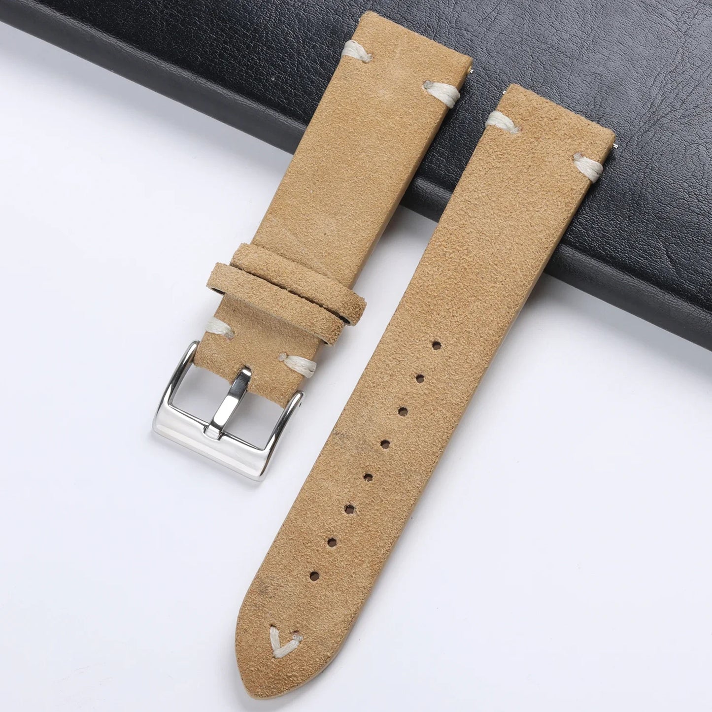 Soft Suede Watch Band 18mm 20mm 22mm Leather Strap Brown Blue Black Belt Replacement for Seiko Quick Release Men Women Bracelet