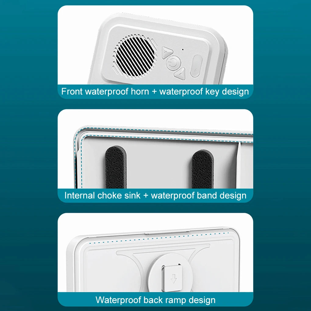 Shower Phone Holder with Bluetooth Speaker 360 Rotation Wall Phone Mount for Shower Waterproof Anti Fog for 4-6.9" Phones