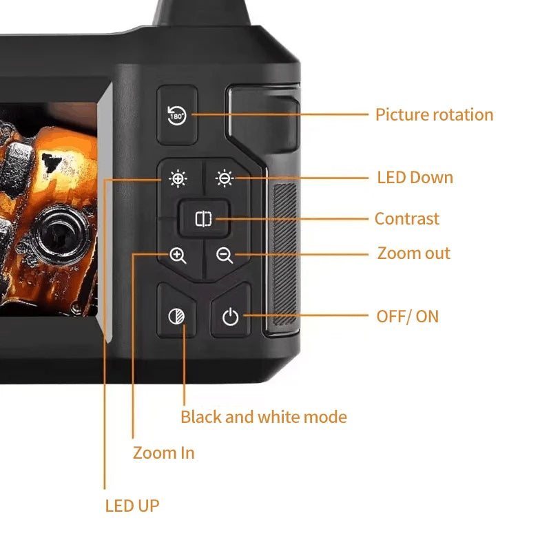 4.3" Endoscope Camera with 8 Light IP67 Waterproof Endoscope 1080P Handheld Endoscope Camera for Home Pipe Automotive