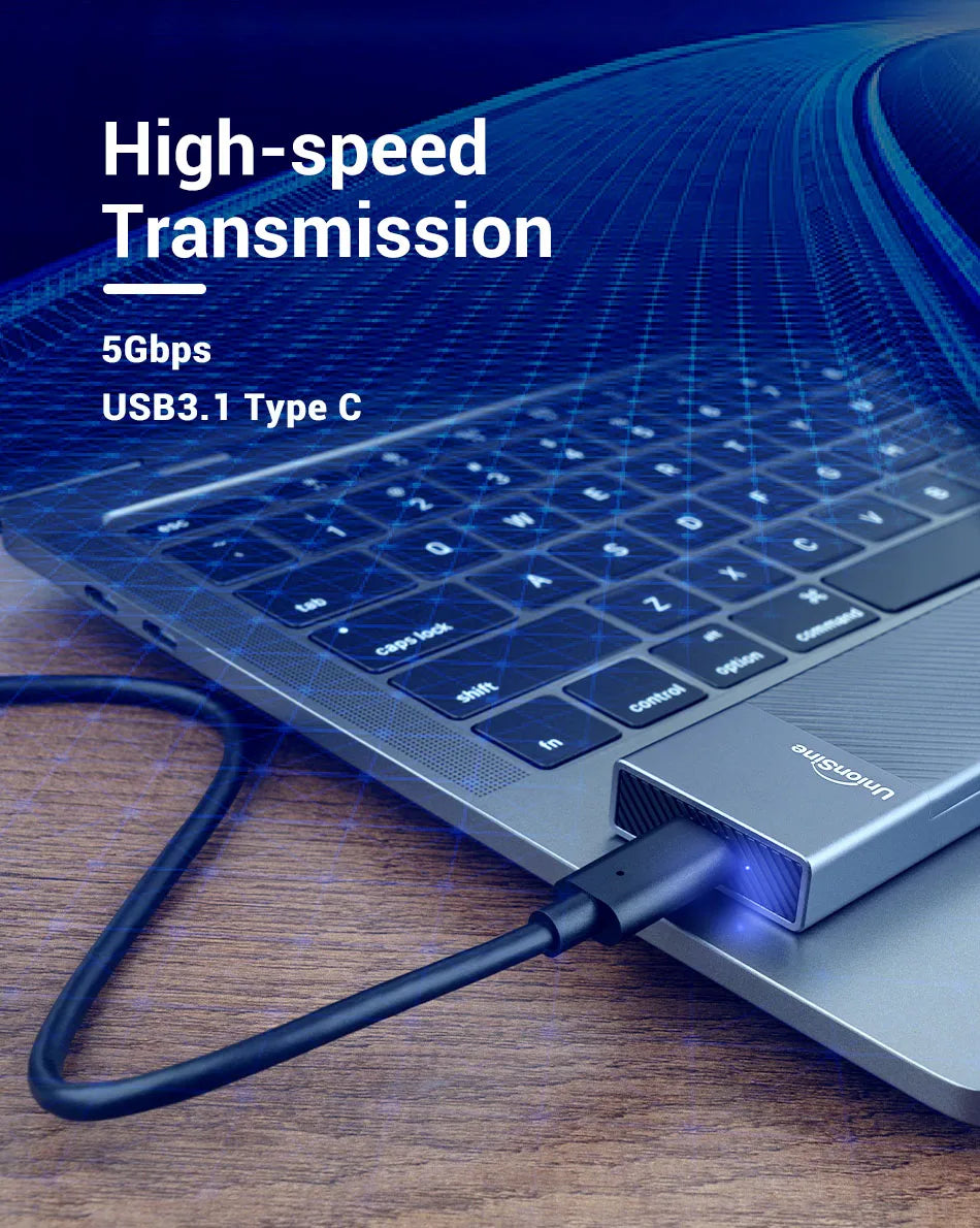 UnionSine M2 SSD Case NGFF SATA Protocol M.2 to USB Type C 3.1 SSD Adapter for SATA NGFF PCIe SSD DISK Box M.2 SSD Enclosure