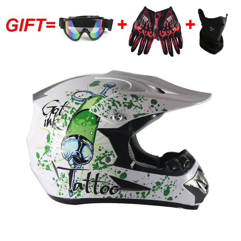 Adult Motocross Dirt Bike Helmet Dirtbike ATV Helmet Unisex Adult Men Women Adjustable Off-Road Motorcycle Helmet