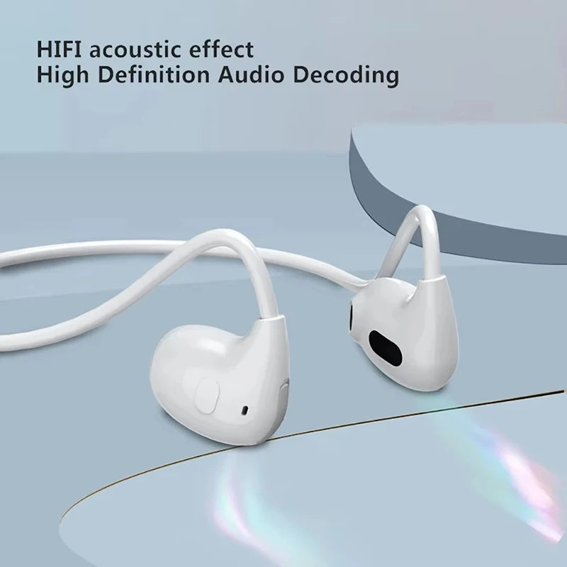 Wireless Bluetooth 5.3 Headphones Air-Conduction Waterproof Headset Stereo Over-Ear Sports Earphones Earbuds with Mic