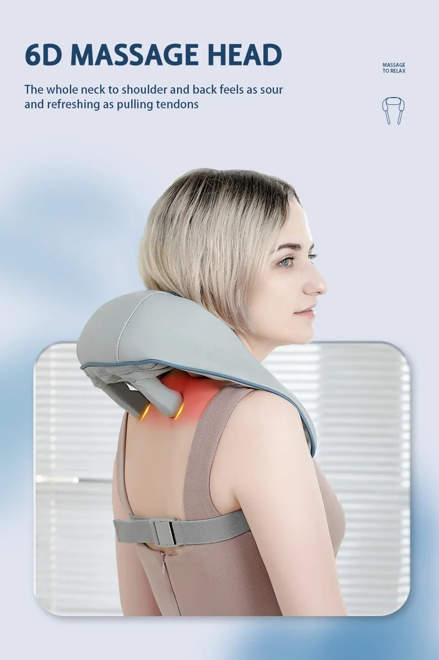 Mini Relaxer  Portable Dredge Kneading Smart Electric Wrap Heated Trapezius Muscle Neck Multifunctional Shiatsu Massage Shawl