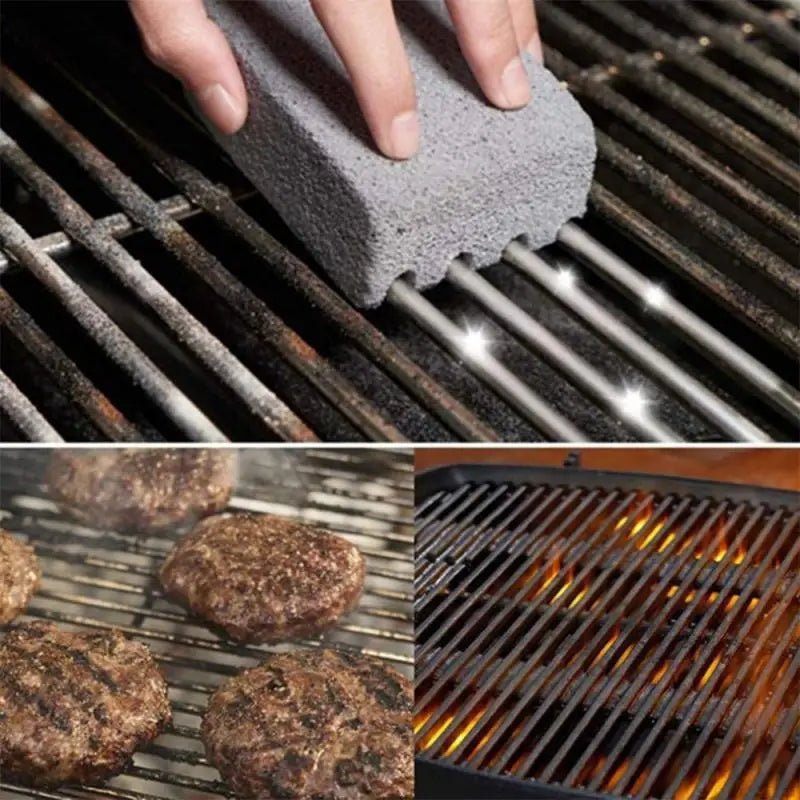 BBQ Grill Cleaning Brush Brick Block Barbecue Cleaning Stone Pumice Brick For Barbecue Rack Outdoor Kitchen BBQ Tools Mangal