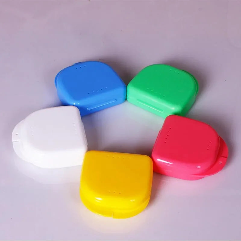 1pcs Denture Tray Box Dental Orthodontic Retainer Box Case Plastic Teeth Container Denture Box False Teeth Protective Case