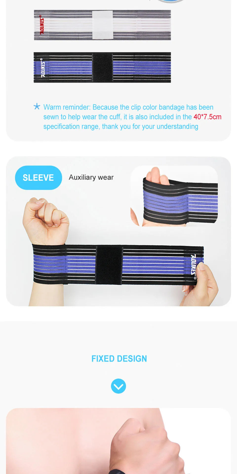 AOLIKES Adjustable Carpal Tunnel Braces, Lightweight Wrist Wraps for Fitness Sports - Working Out, Sweat Absorbent Wristbands