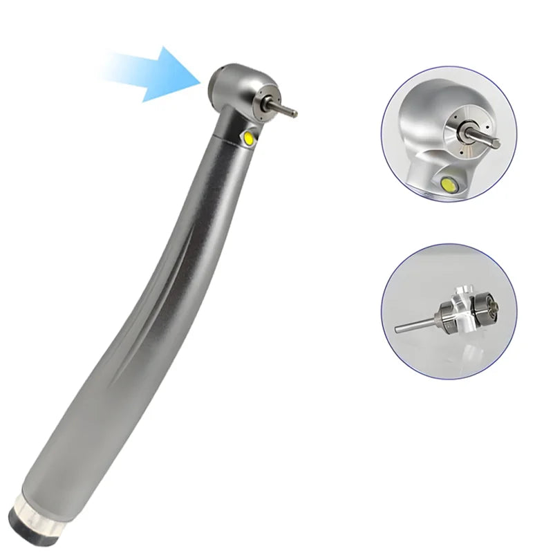 Dental LED High Speed Handpiece Torque Head Air Turbine E-Generator Ceramic Bearing Dentist Tips Triple Water Spray 2/4 Hole