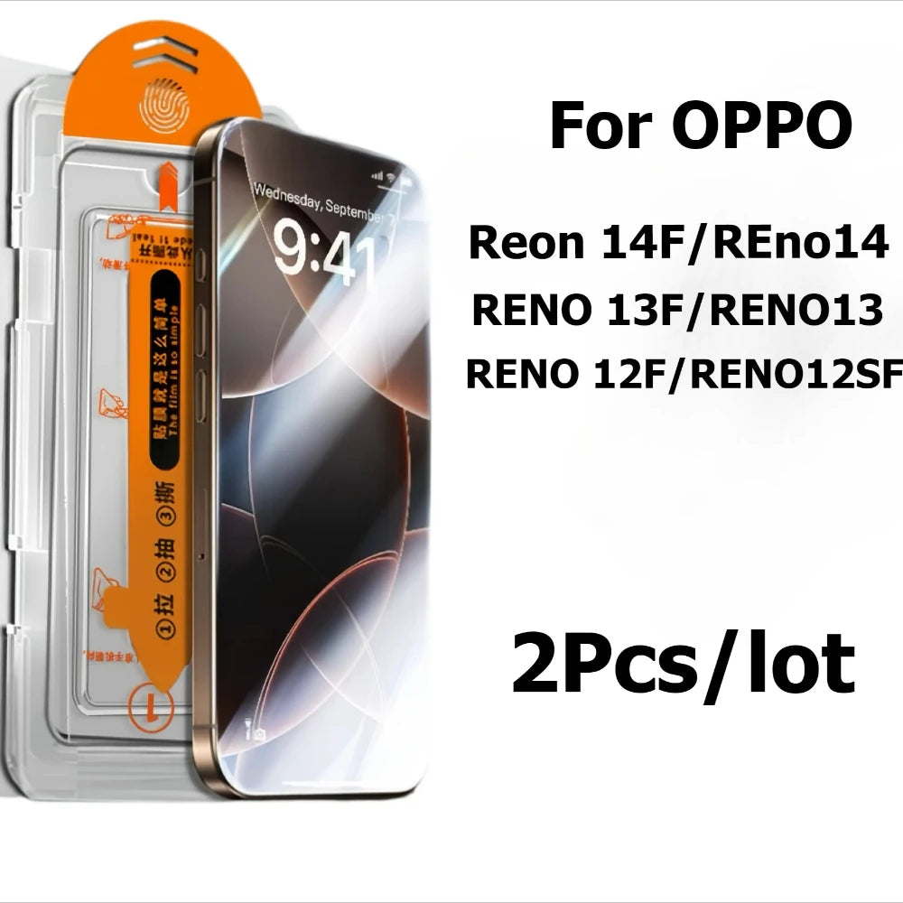 2 Pcs For OPPO RENO 14F 14 Pro 13 S F 12F Phone Screen Protector Film Tempered Glass Dust-Free Easy Installation
