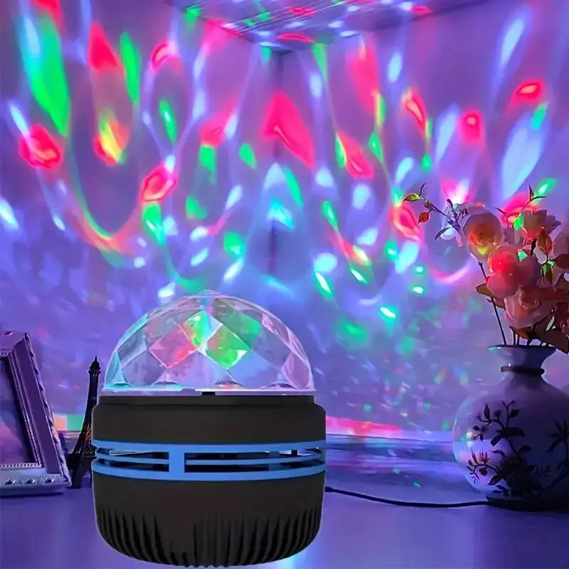 Colorful Starry Sky Party Lamp USB Christmas LED NightLights Auto Rotate Magic Ball Moon Galaxy Home Atmosphere Light Kids gifts