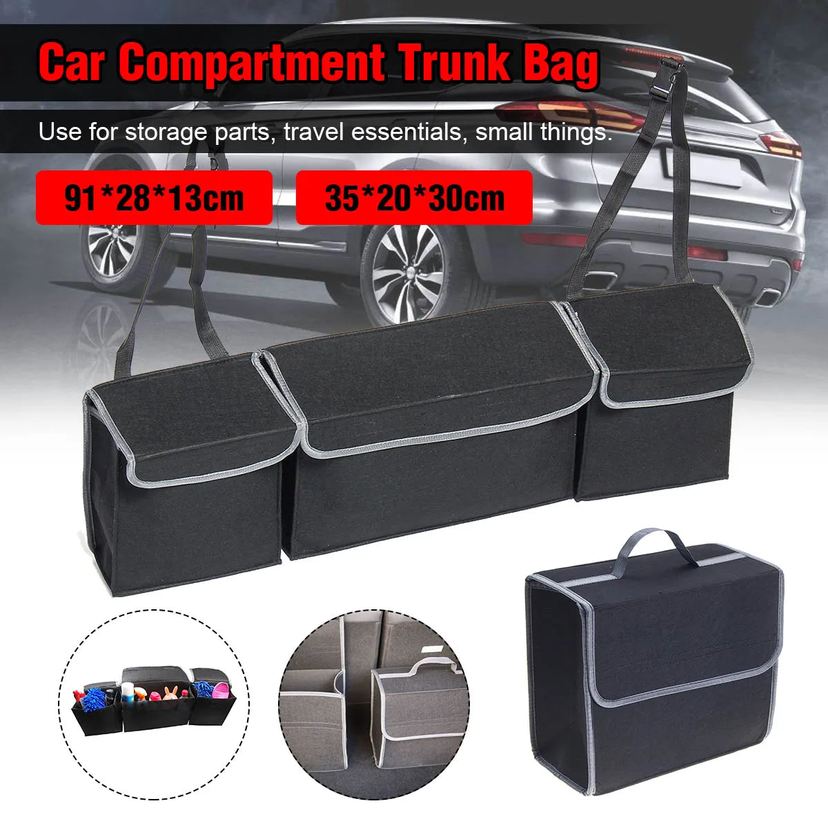 Multipurpose Portable Foldable Collapsible Car Trunk Storage Box Organizer Case Auto Interior Stowing Tidying Container Bags