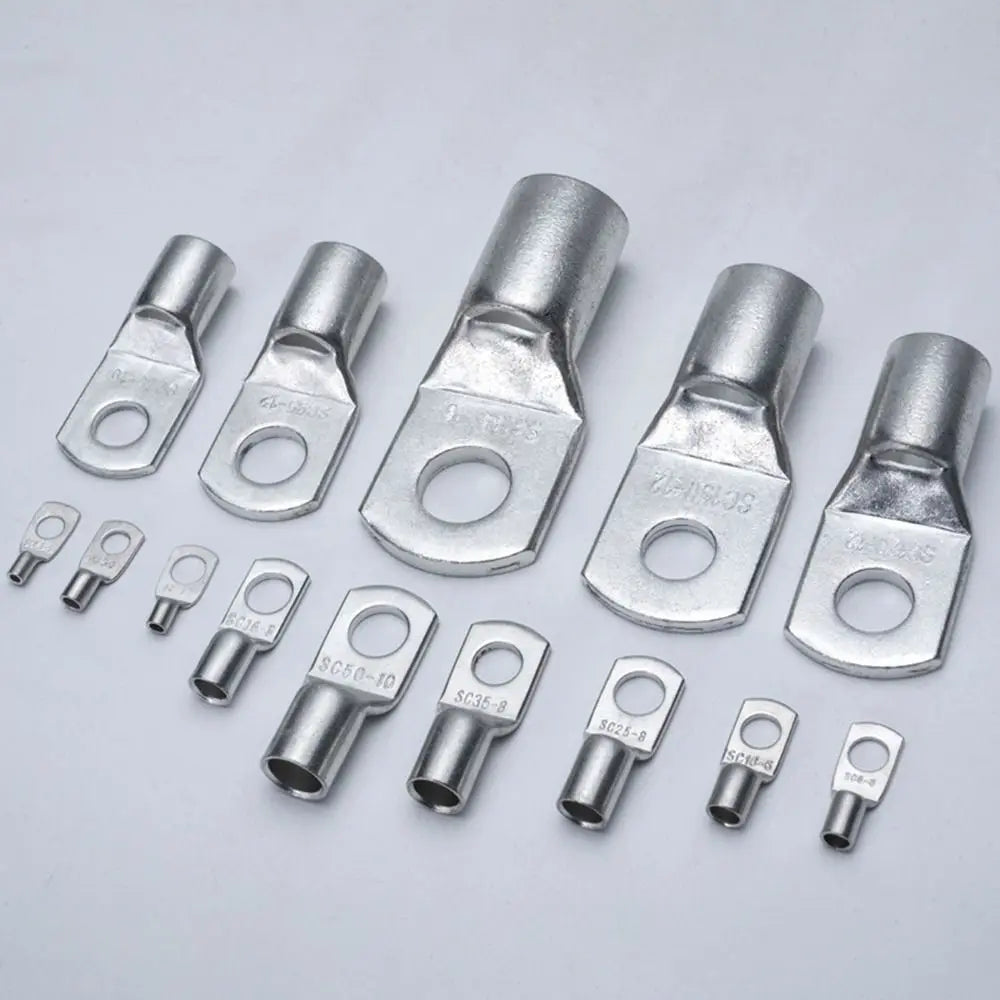 10pcs 16-35mm2 SC16-6 SC25-6 SC35-6 Tinned Copper Wire Nose Terminal Crimp SC Type Lugs Ring Cable Connector Kit